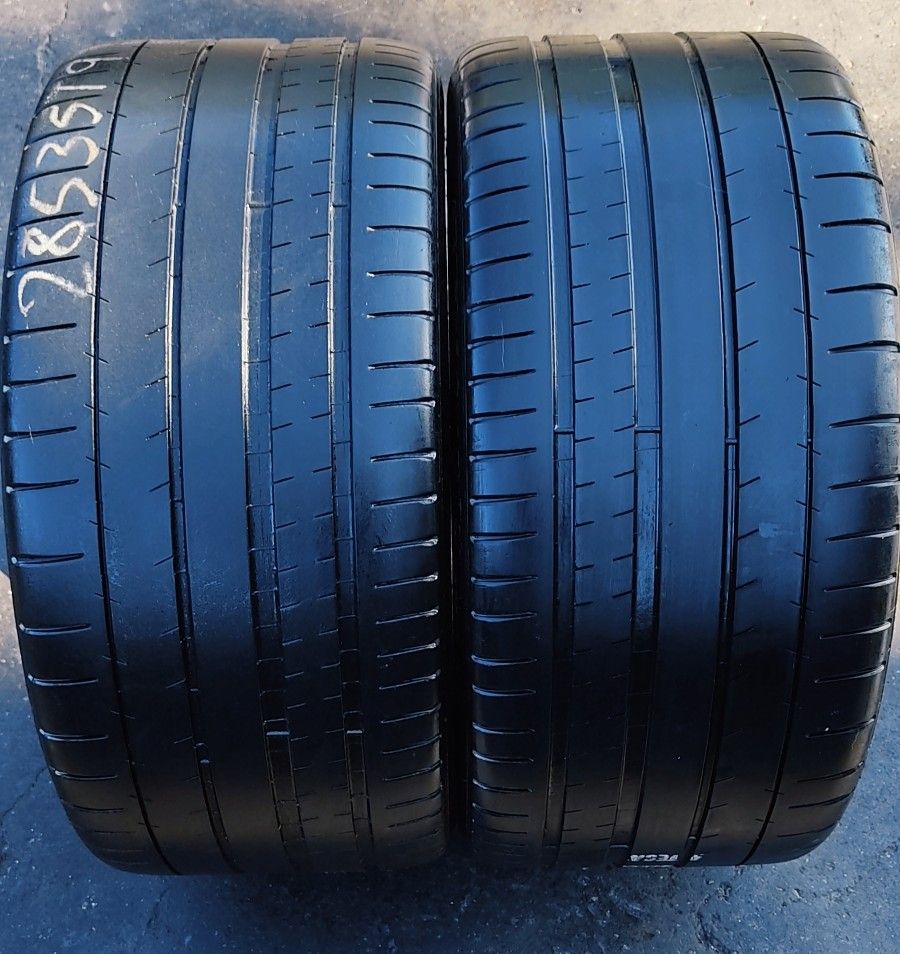 Pair 19 Michelin Pilot Super Sport Zp 285/35r19 80 Tread Life for Sale in South Gate, CA OfferUp