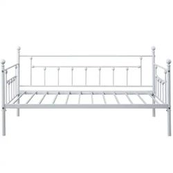 new White Daybed Victorian Style Multifunctional Metal Platform with Headboard, Frame Twin Size