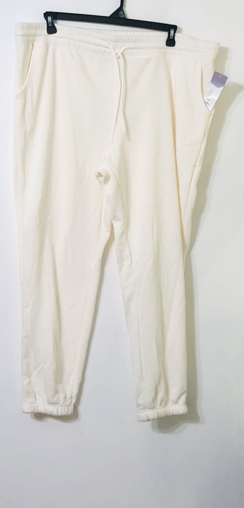 Women’s soft fleece jogger two side pockets pull on beige.3X plus