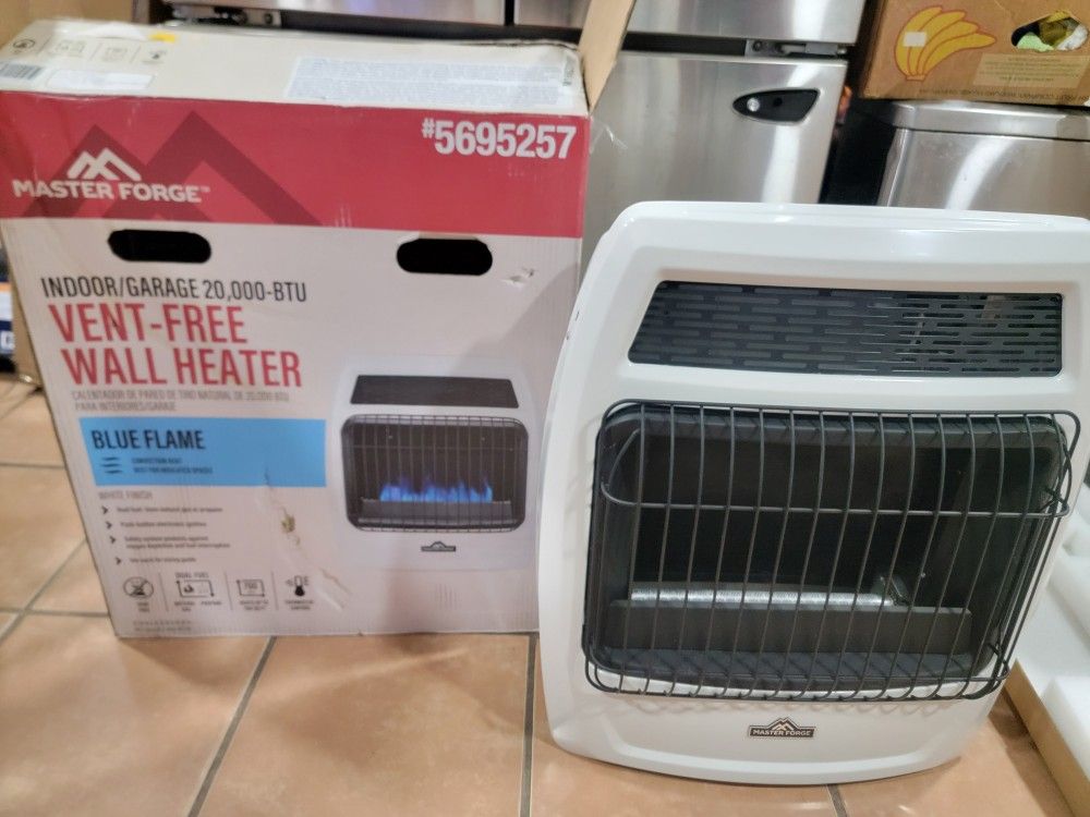 New Master Forge 20,000 Btu Wall Mount indoor or outdoor natural gas or propane vent free Heater