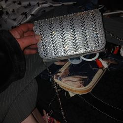 Silver Diamond Clutch Purse