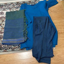 3 Pc Cotton Indian Outfit In Medium Size.