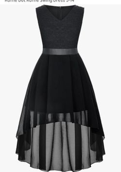 Girls Dress Sweet & Cute Puff Sleeve Square Neck Ruffle Dot Ruffle Swing Dress