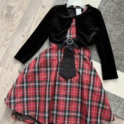 Girls Boutique Size 6 Red Holiday / Pageant Dress with Black Long-Sleeve Bolero - Perfect