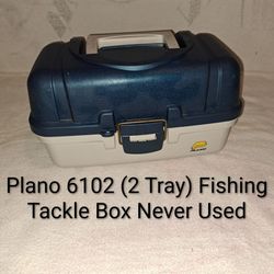 Brand New Open Box Plano 6102 Two Tray Fishing Tackle Box