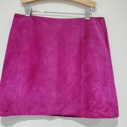 BCBG Suede Fuchsia Mini Skirt NWT Size 6 