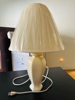 Cream Ceramic Table Lamp with Shade