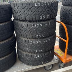 4 Used 285/70R17 Goodyear Wrangler Duratrac Tires