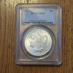 1878-CC PCGS MS65 Graded Silver Dollar Carson City