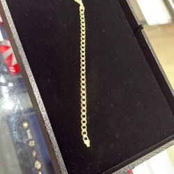 10k Concave Curb Bracelet (Weight & Length In Pic)
