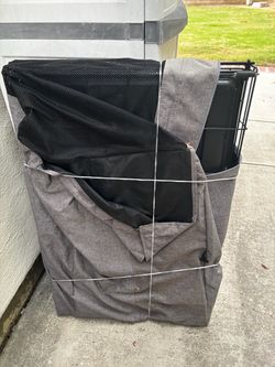 Metal Dog Cage 22 x 36 inch , with cover , rarely used .