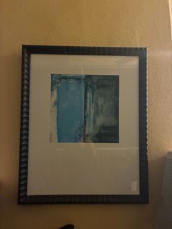 Framed Abstract Blue Wall Art