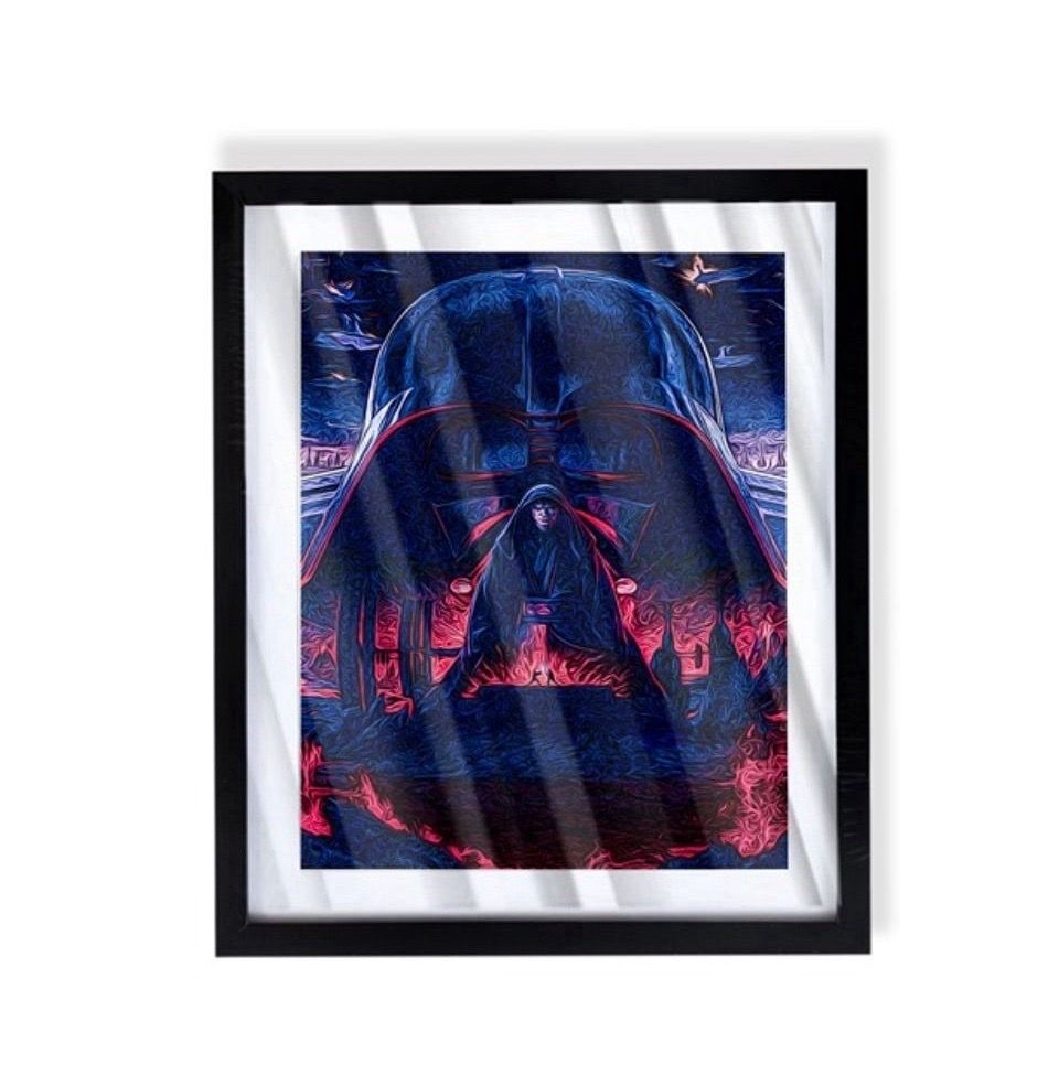 Star Wars revenge of the sith 2025 movie poster art piece in black frame