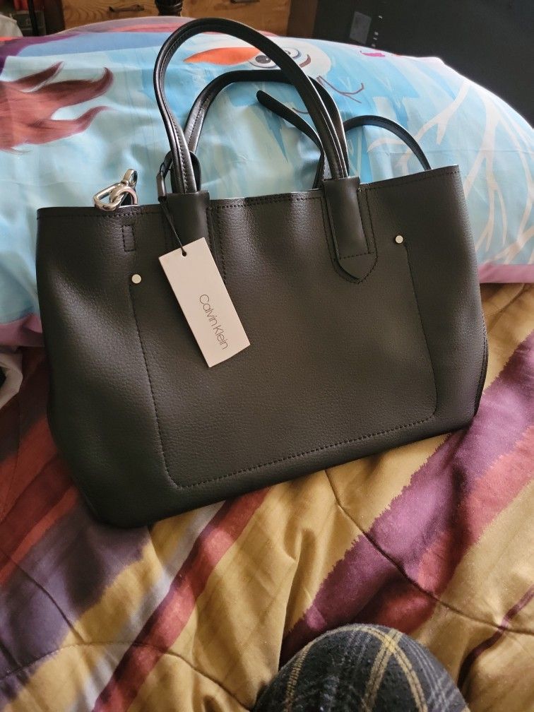 Calvin Klein Leather Tote Handbag 