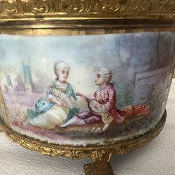 Vintage French Sevres Porcelain And Bronze Compote