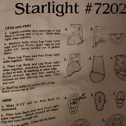 Starlight fabric doll panel - uncut