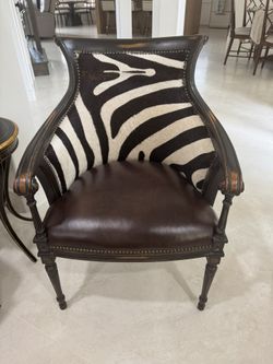 ANTIQUE ZEBRA ACCENT CHAIR
