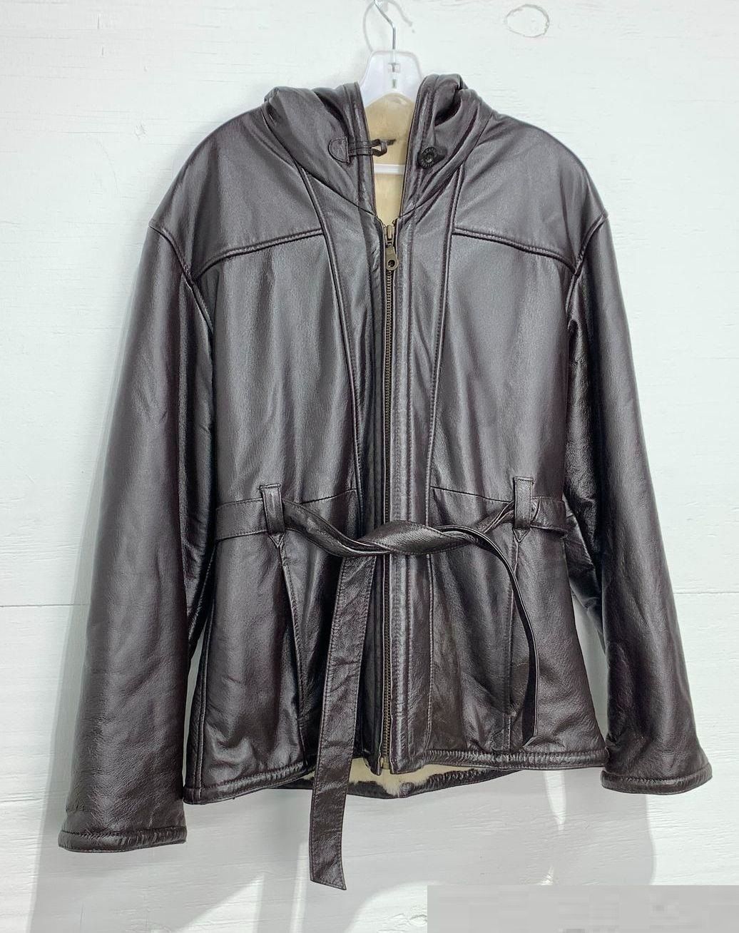 Wilsons Leather Size Medium Dark Brown Genuine Leather JacketW/Belt