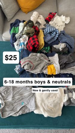 Baby clothes boys neutral 6 to 18 months