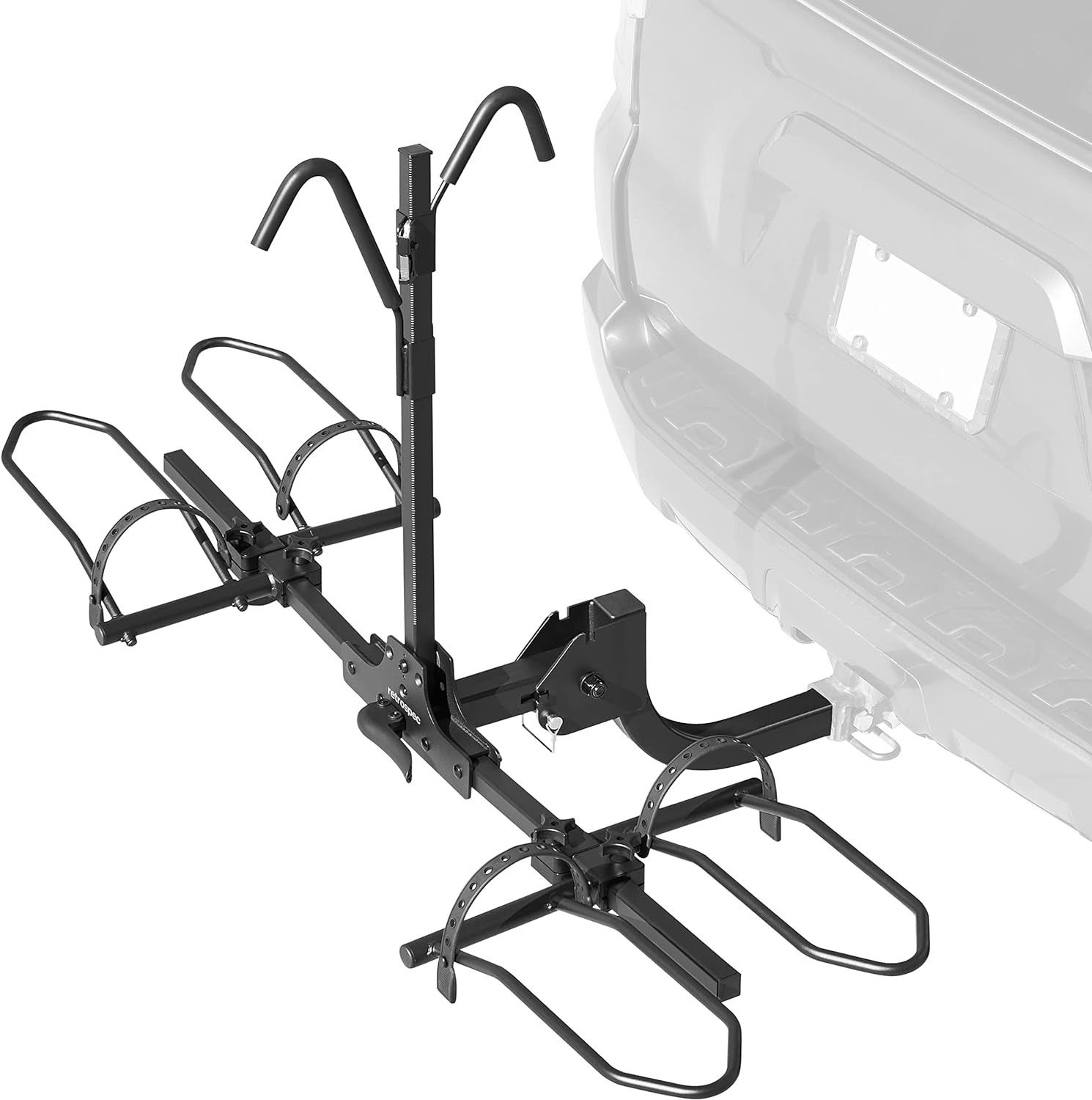 2-E-Bike Hitch Mount Rack for Cars, Trucks, SUVs - 160lb Max Weight, Accommodates Electric Bikes with 20-29" Wheels - Foldable, Anti-Rattle, Compatibl