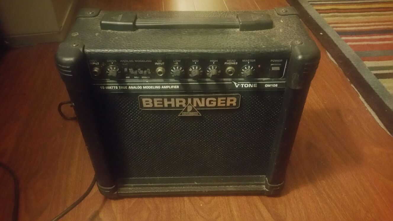 Behringer v-tone gm108 true analog modeling 15-watt guitar amp with 8" speaker