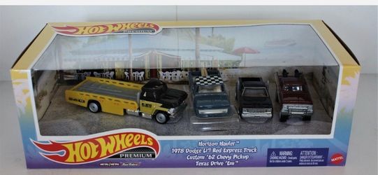 Hot Wheels Premium Horizon Hauler, 1978 Dodge, '62 Chevy, Texas Drive A10