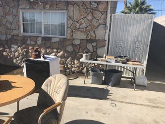 Brown leather Couches , kitchen tables , speakers dishwasher and much more