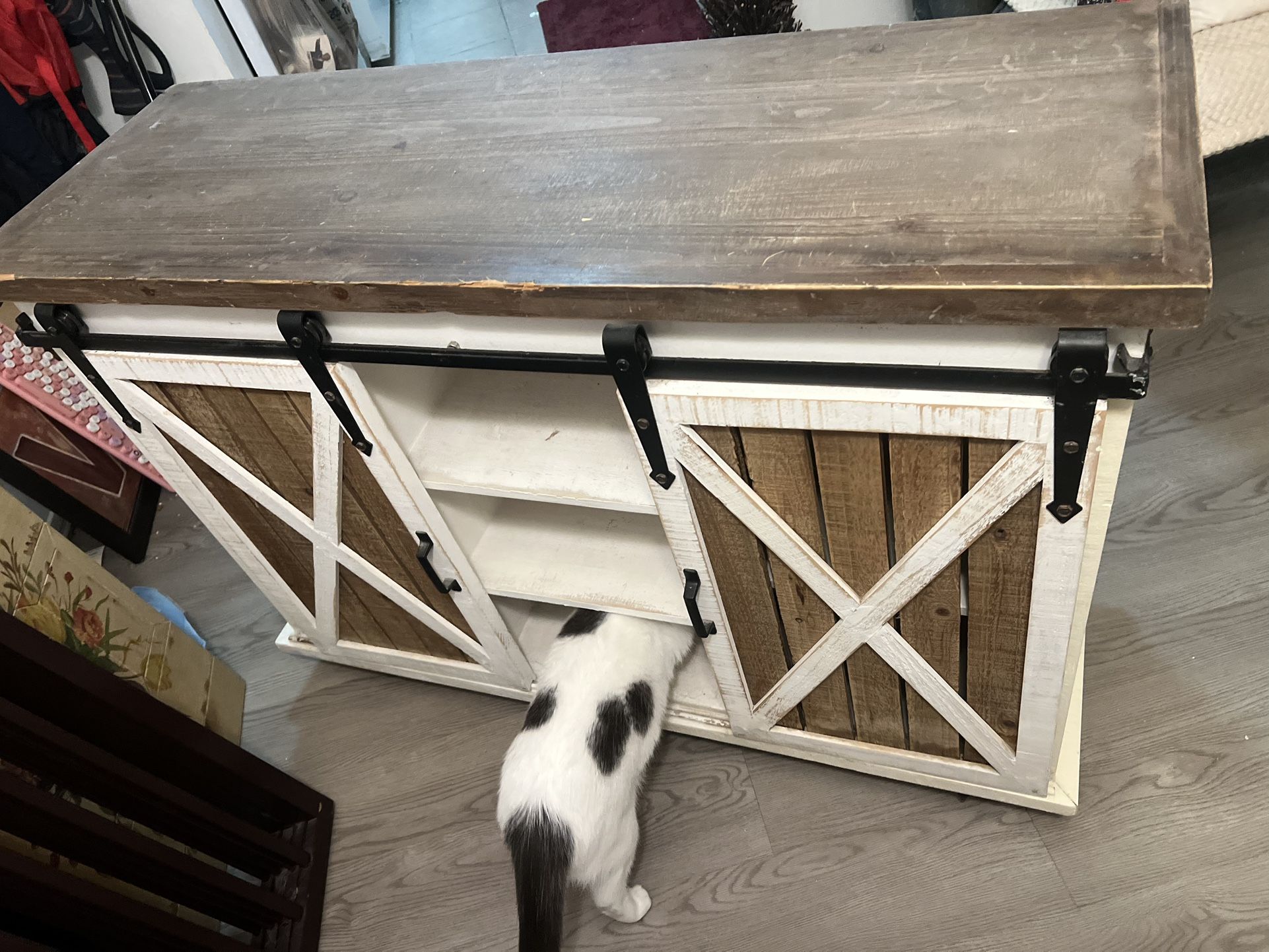 Farmhouse Living Room Wood Console Table