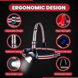 Running Light Adjustable Beam Night Safety LED