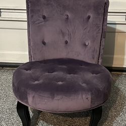 Modern Purple Velvet Tufted Accent Armless Side Chair