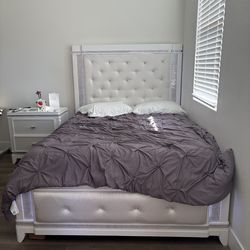 Queen bed frame and night stand