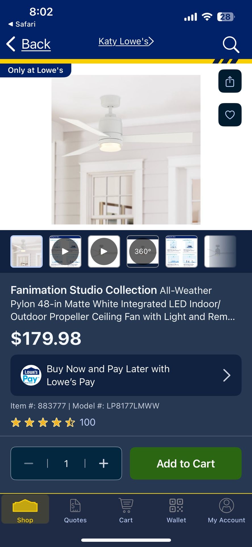 Fanimation Studio Collection Pylon Ceiling Fan - Thumbnail 3