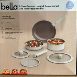 Bella 8 Piece Ceramic Pots & Pan Set