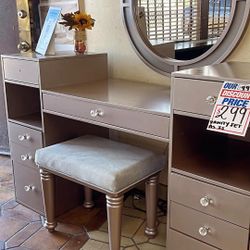 Vanity Desk , Mirror, Stool