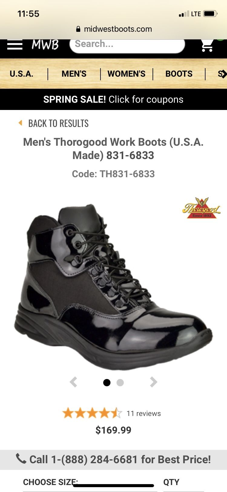 Thorogood  work boots for men’s