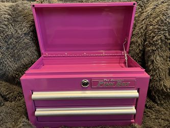 The Original Pink Box This 18-Inch 2-Drawer 18G Steel Mini Chest with Lid