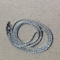 Vintage 18K 750 Solid White Gold Twist Link Chain Necklace 17 1/2''