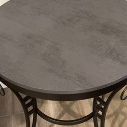2 Side It End Tables Gray Wood Black Metal Like New