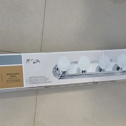 Bathroom lamp, chrome finish, 1.2m wide x 30.7 cm high