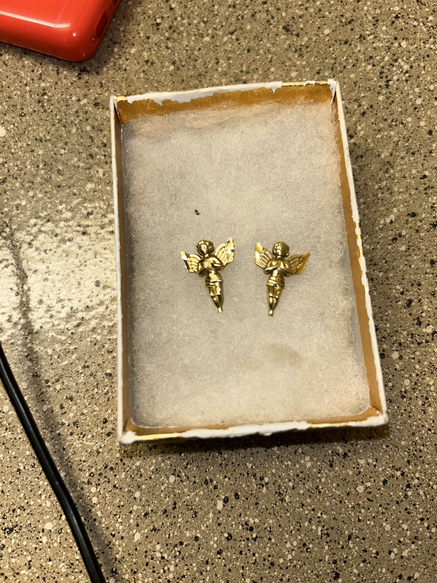 10k Gold Angel Earrings