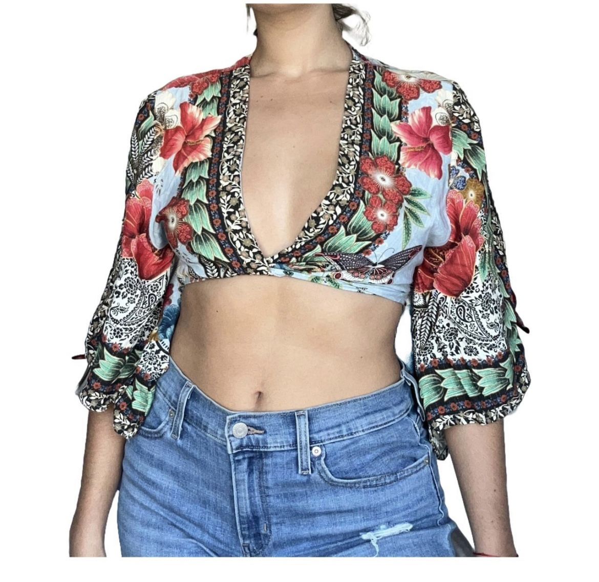Multicolor Farm Rio Shirt With Open Back