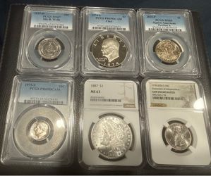 Silver Morgan MS63 NGC Graded and other PCGS graded