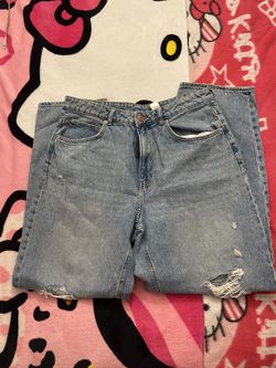 &denim ripped baggy jeans