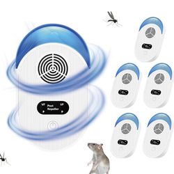 Ultrasonic Pest Repeller,2024 New 6Pcs Indoor Ultrasonic Repellent for Roach, Rodent, Mouse, Bugs, Mosquito, Mice, Spider, Electronic Plug in Pest Rep