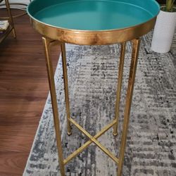 Magnetic Teal And Gold Side Table