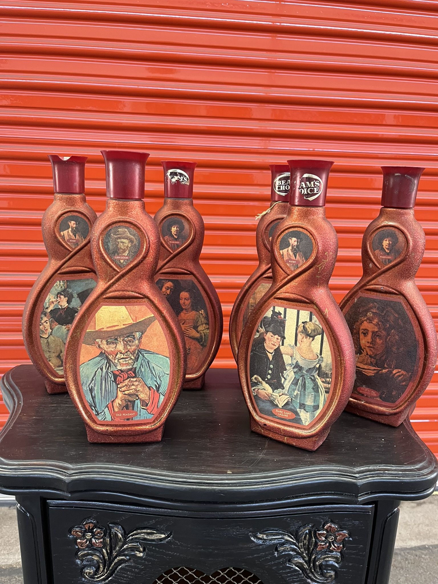 Vtg 70s Jim Beam Choice Volume V Collectors Set Of 6 Decanters Red