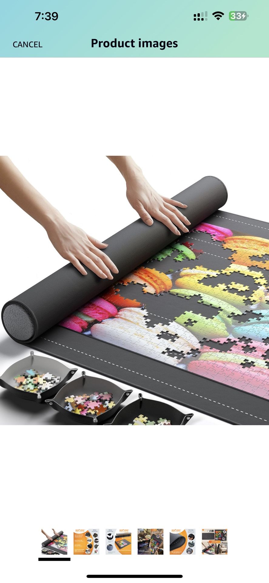 Newverest Jigsaw Puzzle Mat Roll Up, Saver Pad 46” x 26” Portable Keeper Up to 1500 pieces with Non-Slip Rubber Bottom and Smooth Polyester Top