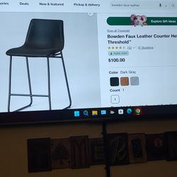 Bowden Faux Leather Barstool 