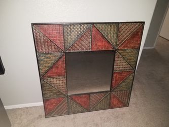 Mirror square embossed metal