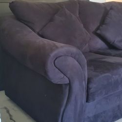 Black Suede Loveseat 